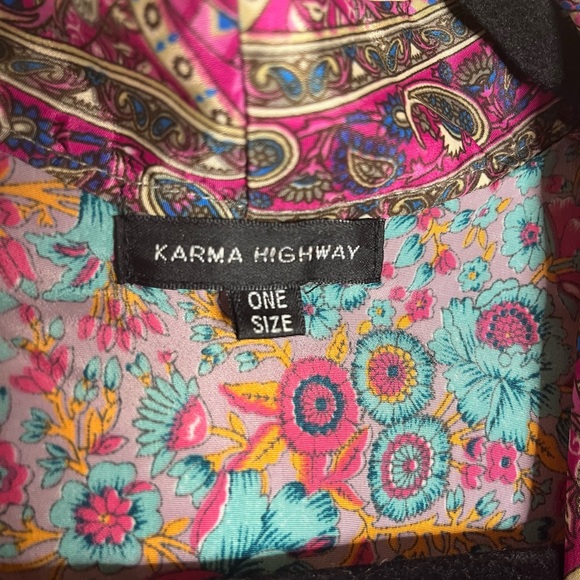 Karma Highway Kimono Long Duster Floral Multi print One Size - Picture 2 of 6